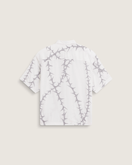 Van Doren Printed Camp Button Up Shirt in White | Vans near me
