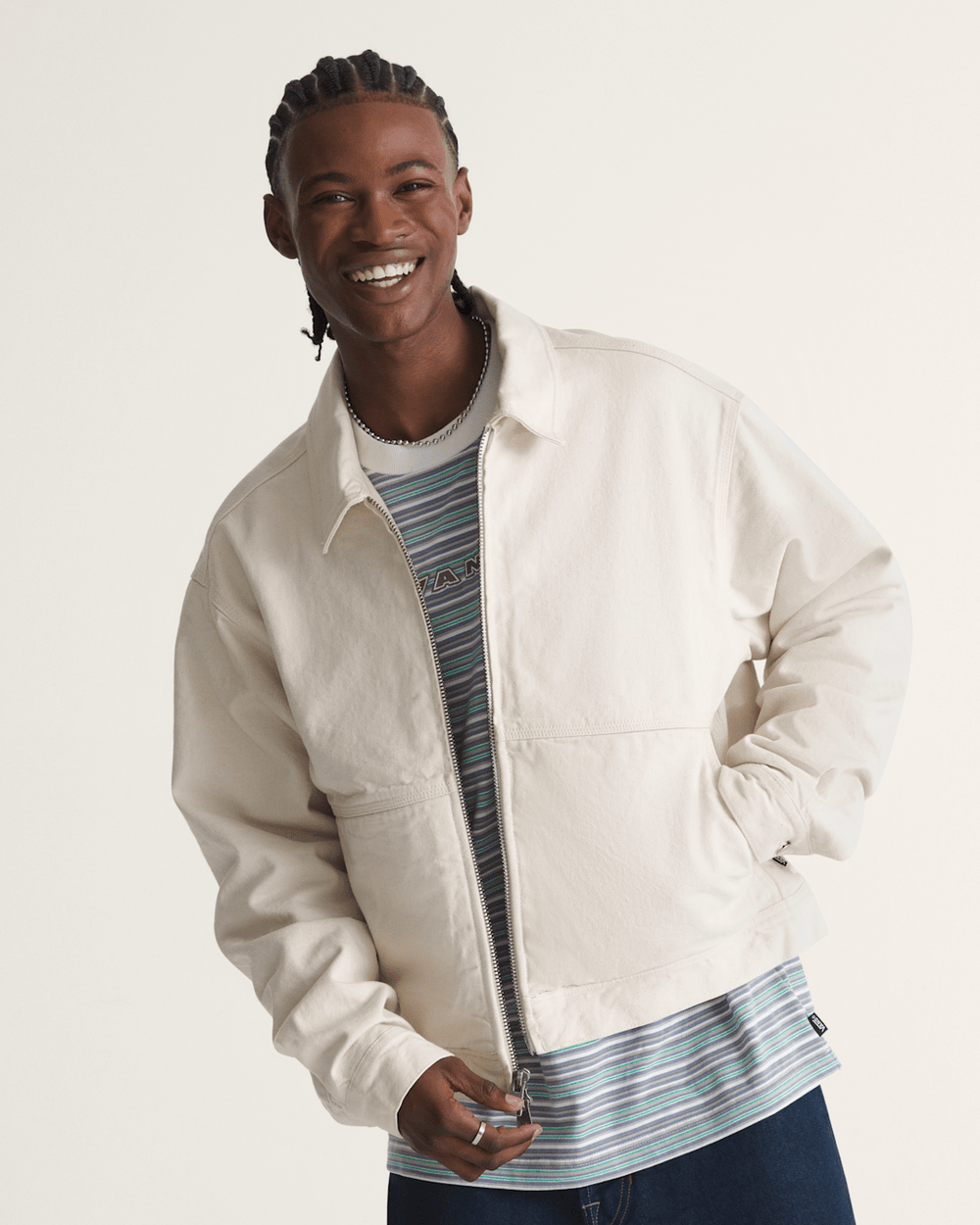 Premium Denim Station Jacket in Natural Seed Beige | Vans sale