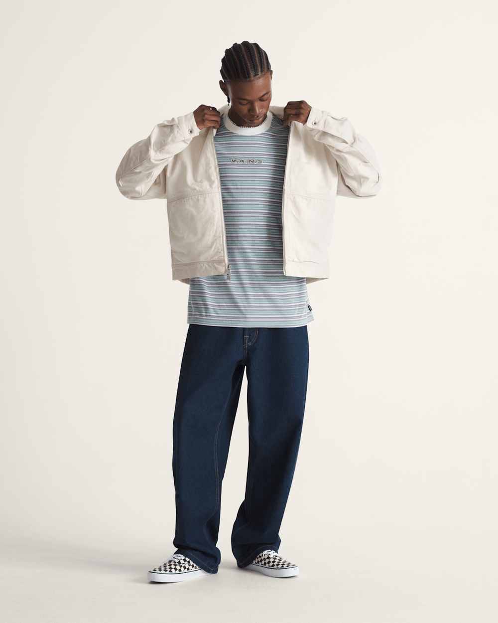 Premium Denim Station Jacket in Natural Seed Beige | Vans sale