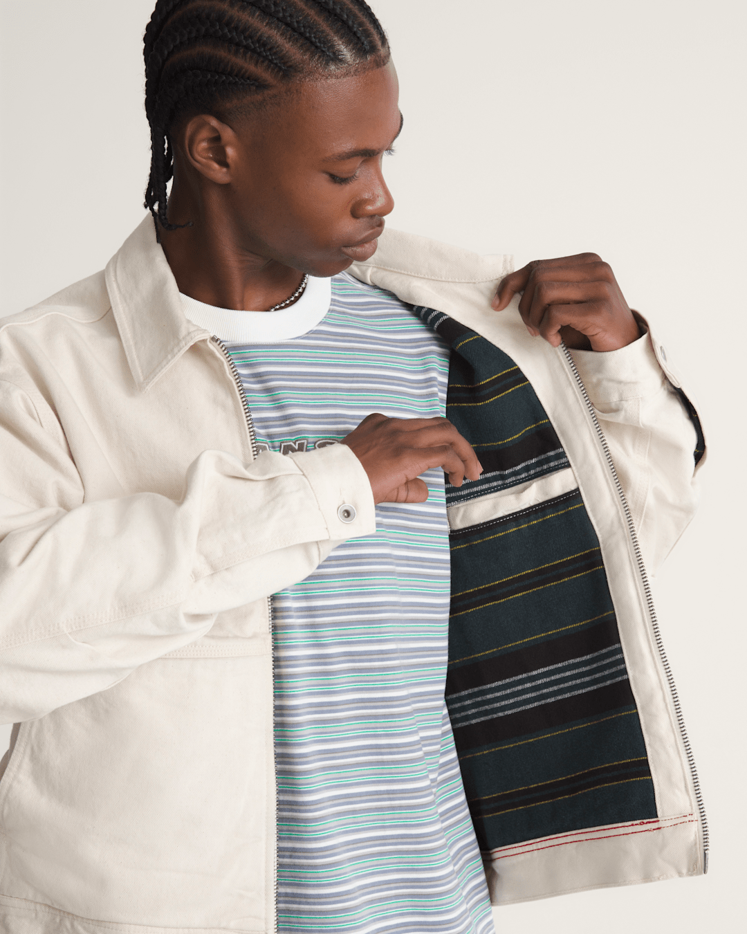 Premium Denim Station Jacket in Natural Seed Beige | Vans sale