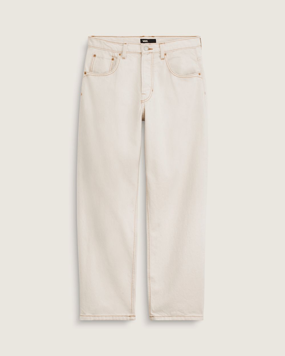 Premium Check-5 Loose Denim Pants in Natural Seed Beige | Vans discount