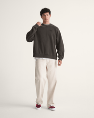 Premium Check-5 Loose Denim Pants in Natural Seed Beige | Vans discount