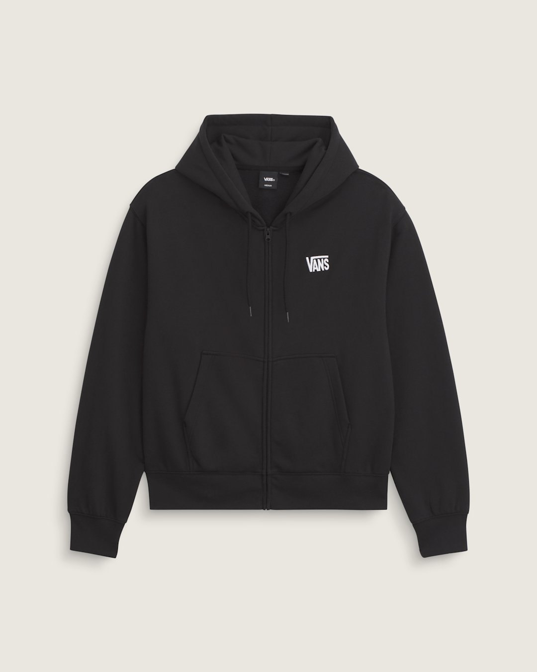 Stretch Logo Zip Hoodie in Black / White | Vans online