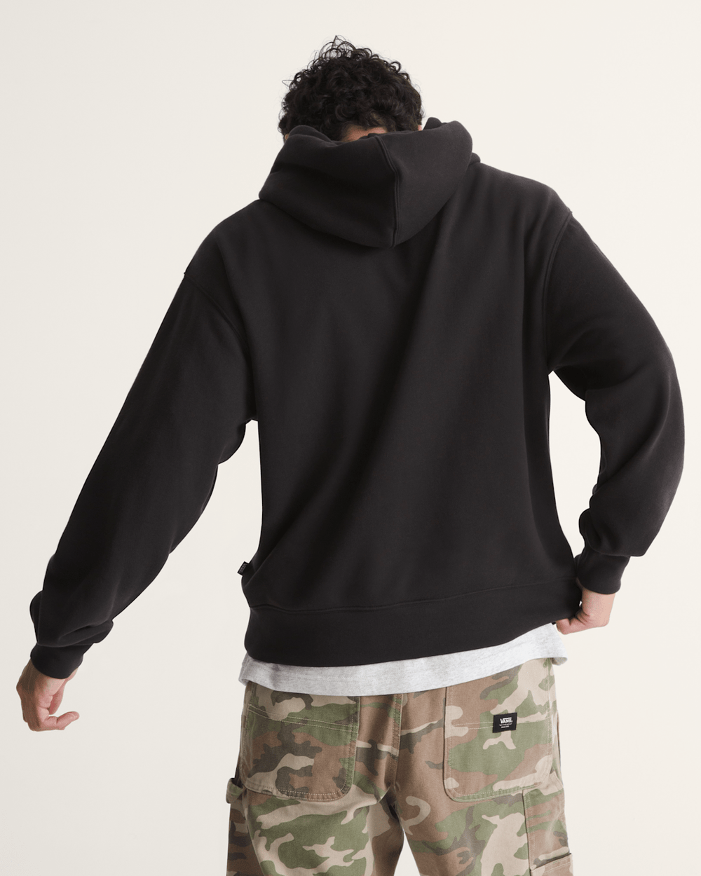 Stretch Logo Pullover Hoodie in Black / White | Vans near me