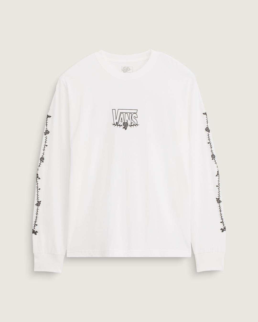 Rose and Thorns Long Sleeve T-Shirt in White | Vans outlet