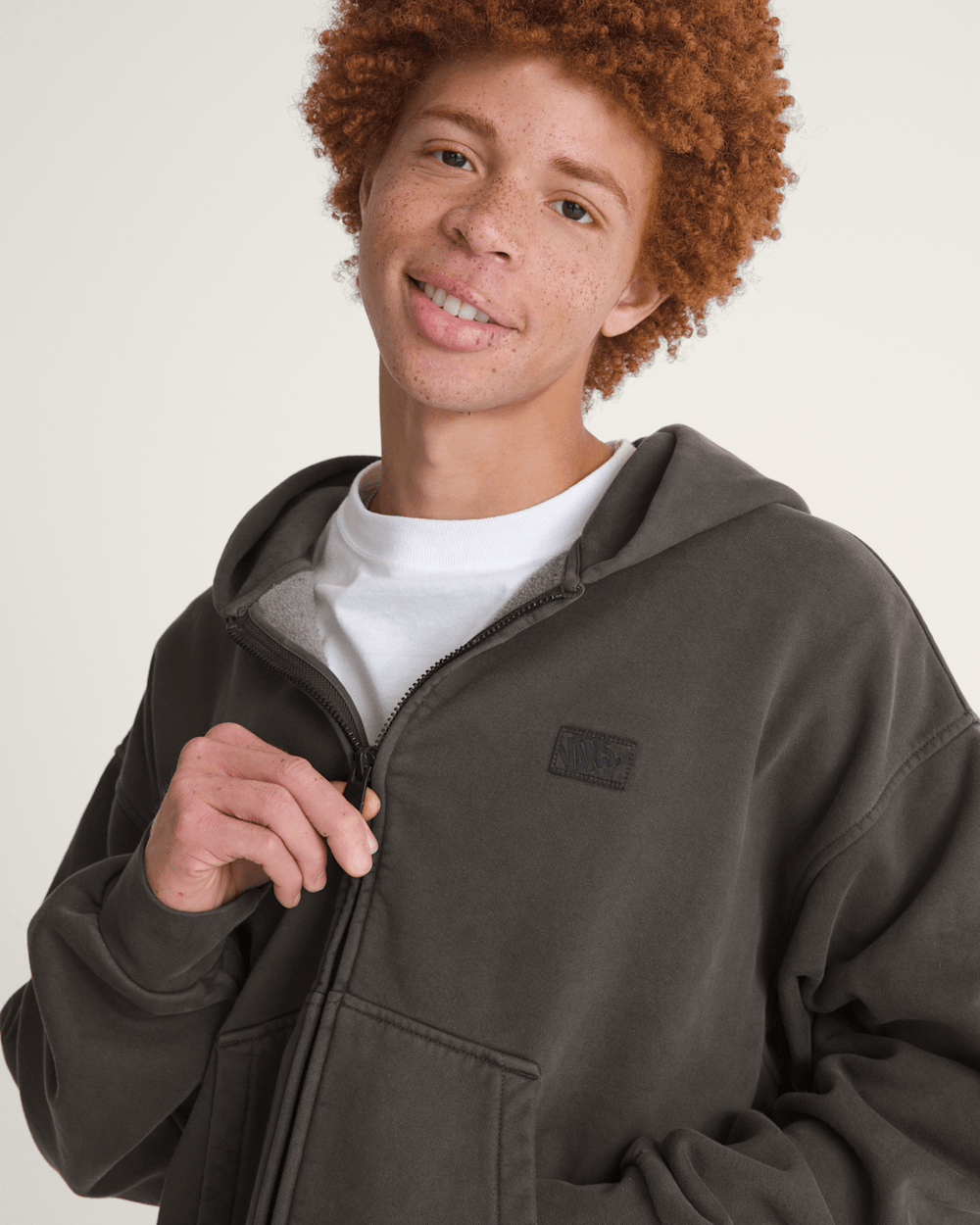 Premium Zip Hoodie in Faded Black | Vans near me