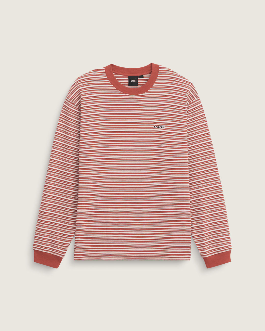 Wesley Stripe Long Sleeve Knit Shirt in Light Bronze Brown | Vans discount
