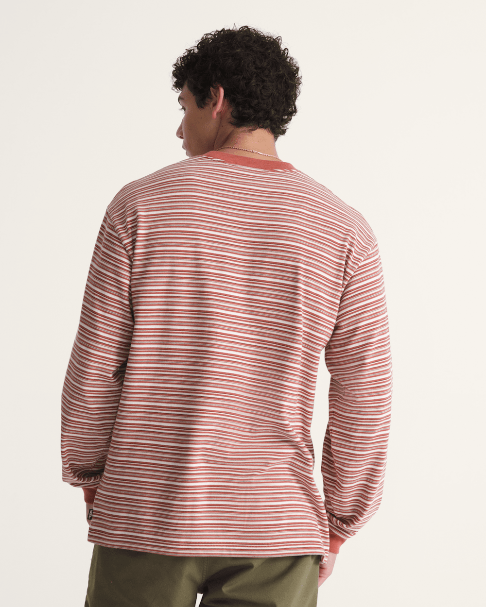 Wesley Stripe Long Sleeve Knit Shirt in Light Bronze Brown | Vans discount