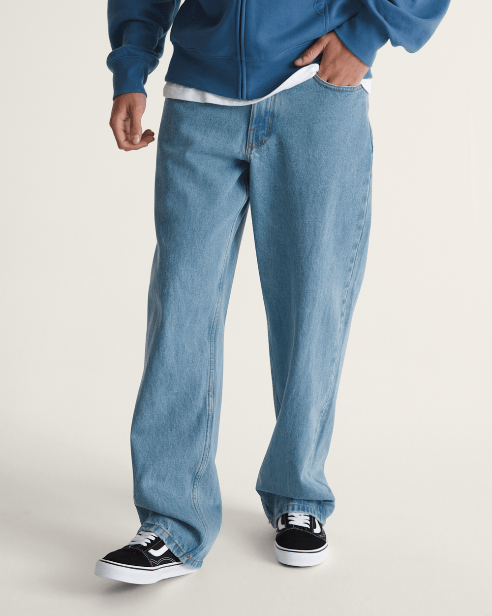 Check-5 Loose Denim Pants in Stonewash Blue | Vans online