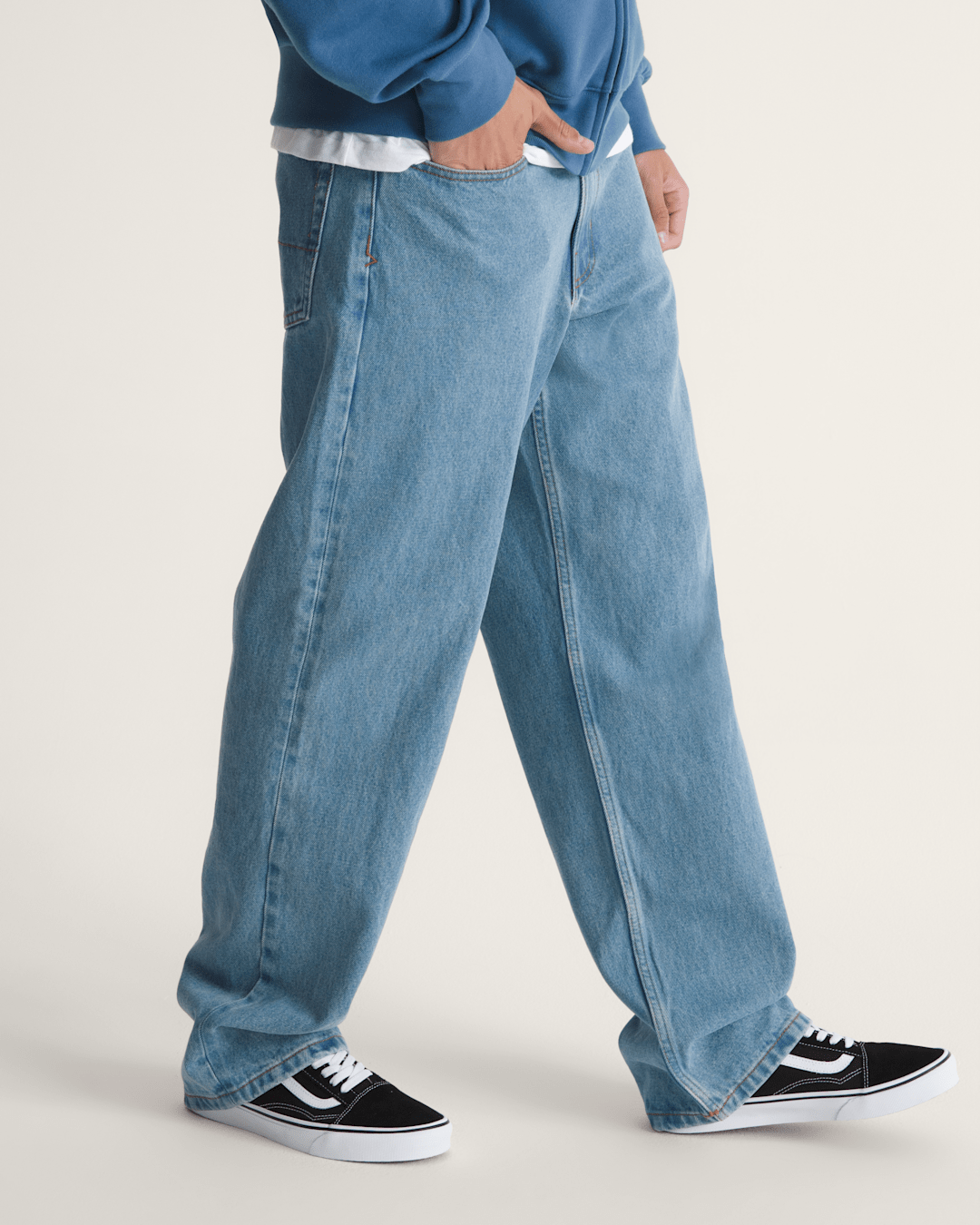 Check-5 Loose Denim Pants in Stonewash Blue | Vans online