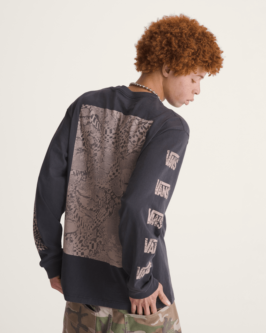 Warped Adventure Long Sleeve T-Shirt in Faded Black | Vans outlet