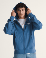 Stretch Logo Zip Hoodie in True Navy Blue | Vans near me