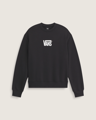 Stretch Logo Crew Sweatshirt in Black / White | Vans on sale