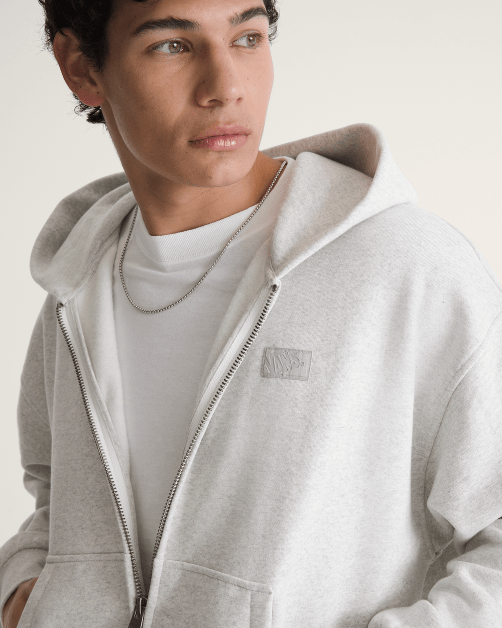 Premium Zip Hoodie in Ash Heather Grey | Vans on sale