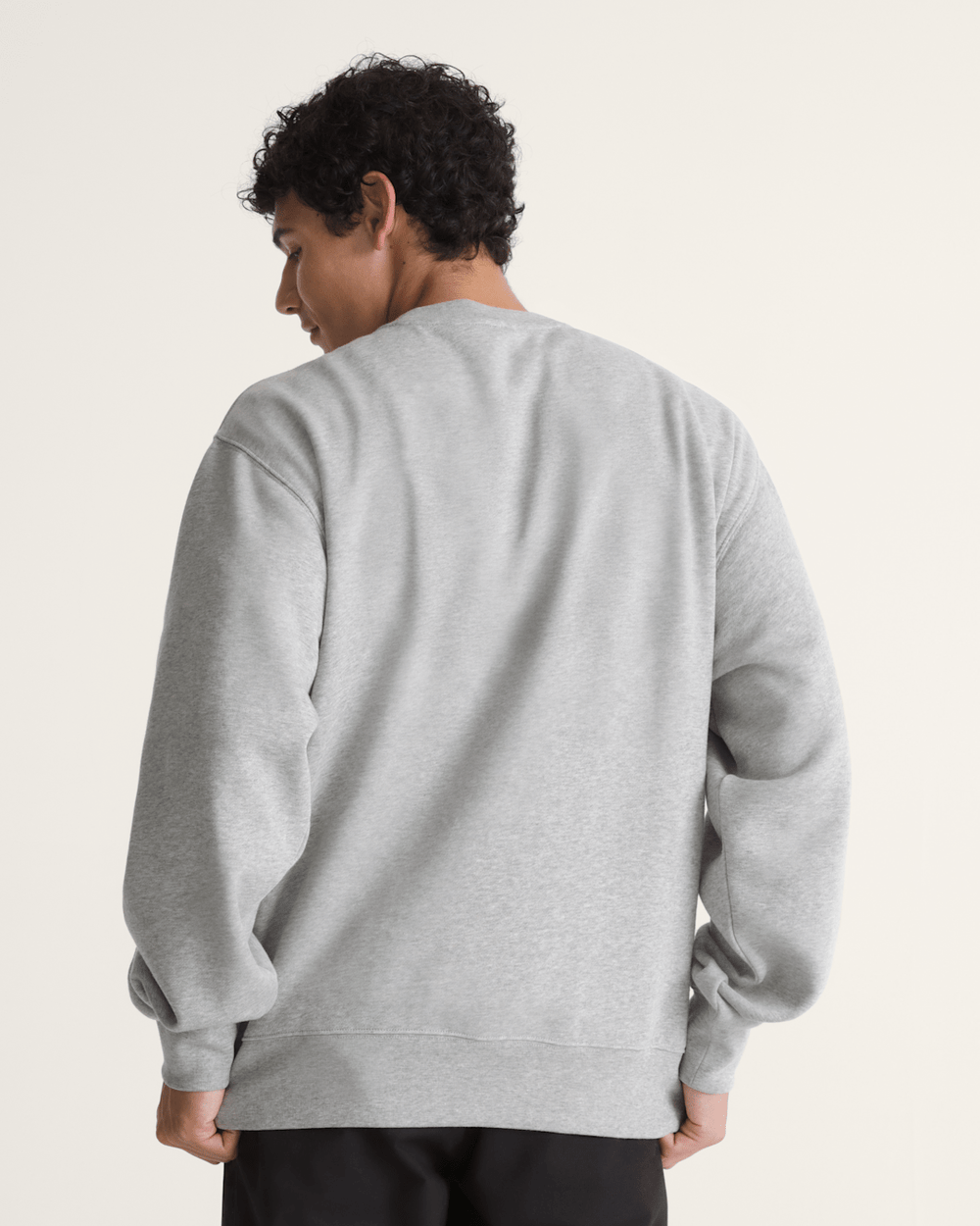 Stretch Logo Crew Sweatshirt in Cement Heather Grey | Vans discount
