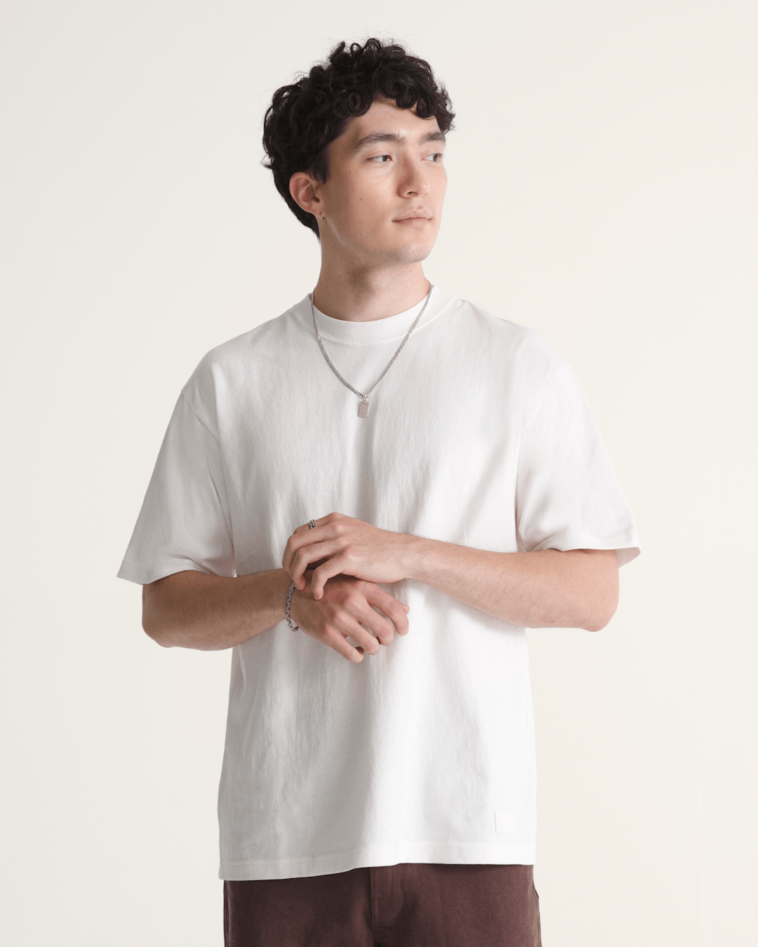 Premium Loose Fit T-Shirt in Egret White | Vans near me