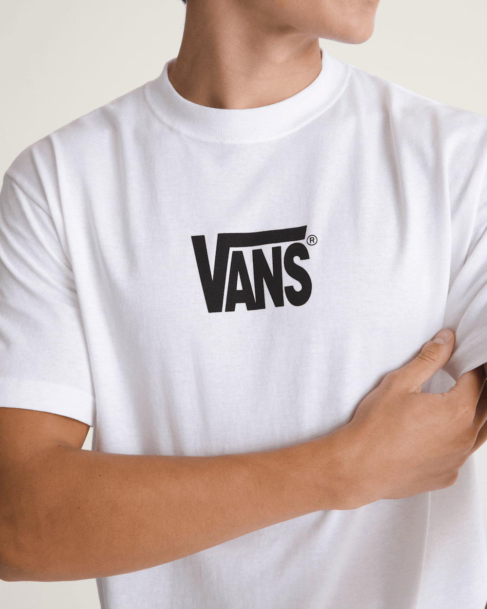 Stretch Logo T-Shirt in White / Black | Vans sale