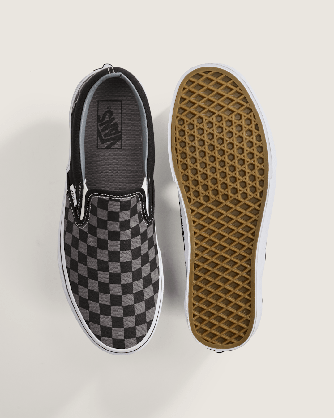 Classic Checkerboard Slip-On Black/Pewter Shoe | Vans online