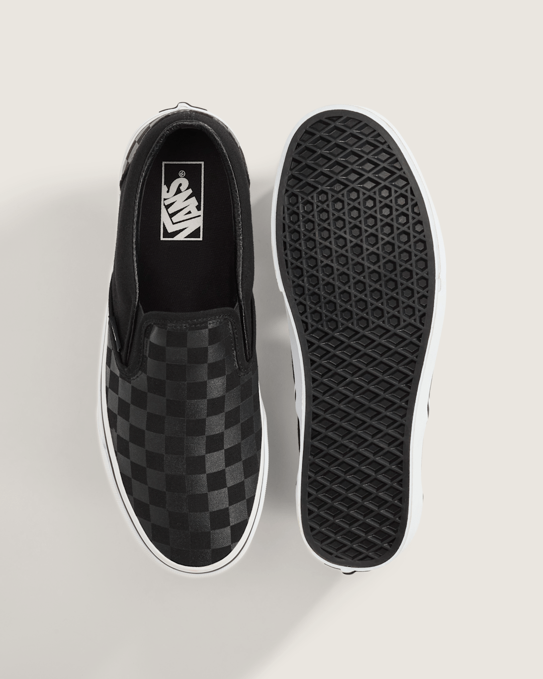 Classic Checkerboard Slip-On Black/Black Shoe | Vans on sale