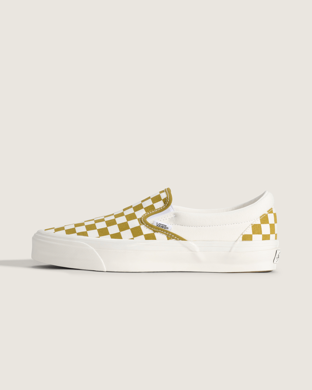 Premium Classic Slip-On Checkerboard Shoe in Checkerboard Burnt Gold Yellow | Vans near me