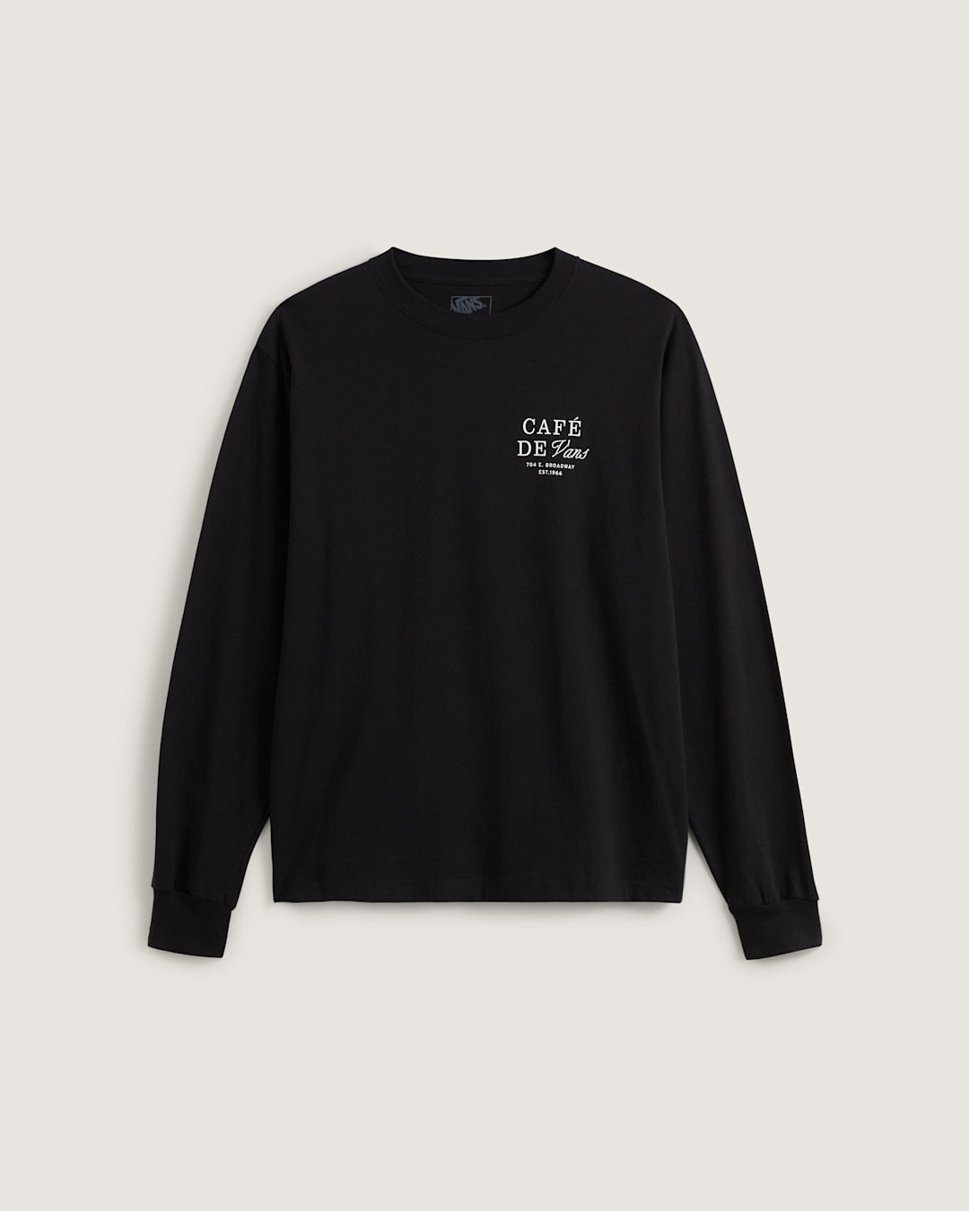 Cafe Vans Long Sleeve T-Shirt in Black | Vans online