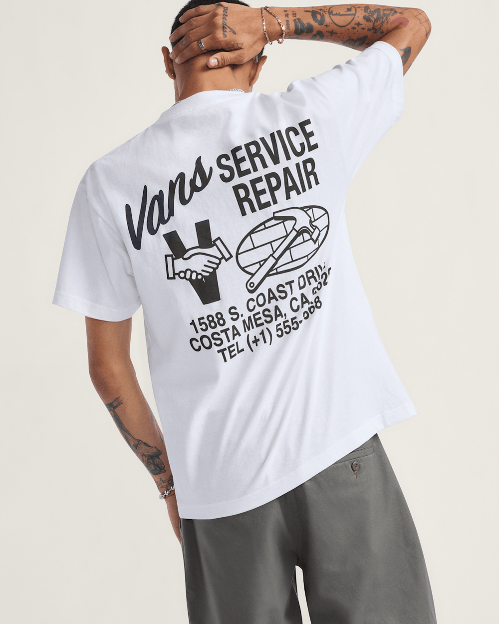 Service Repair T-Shirt in White | Vans near me