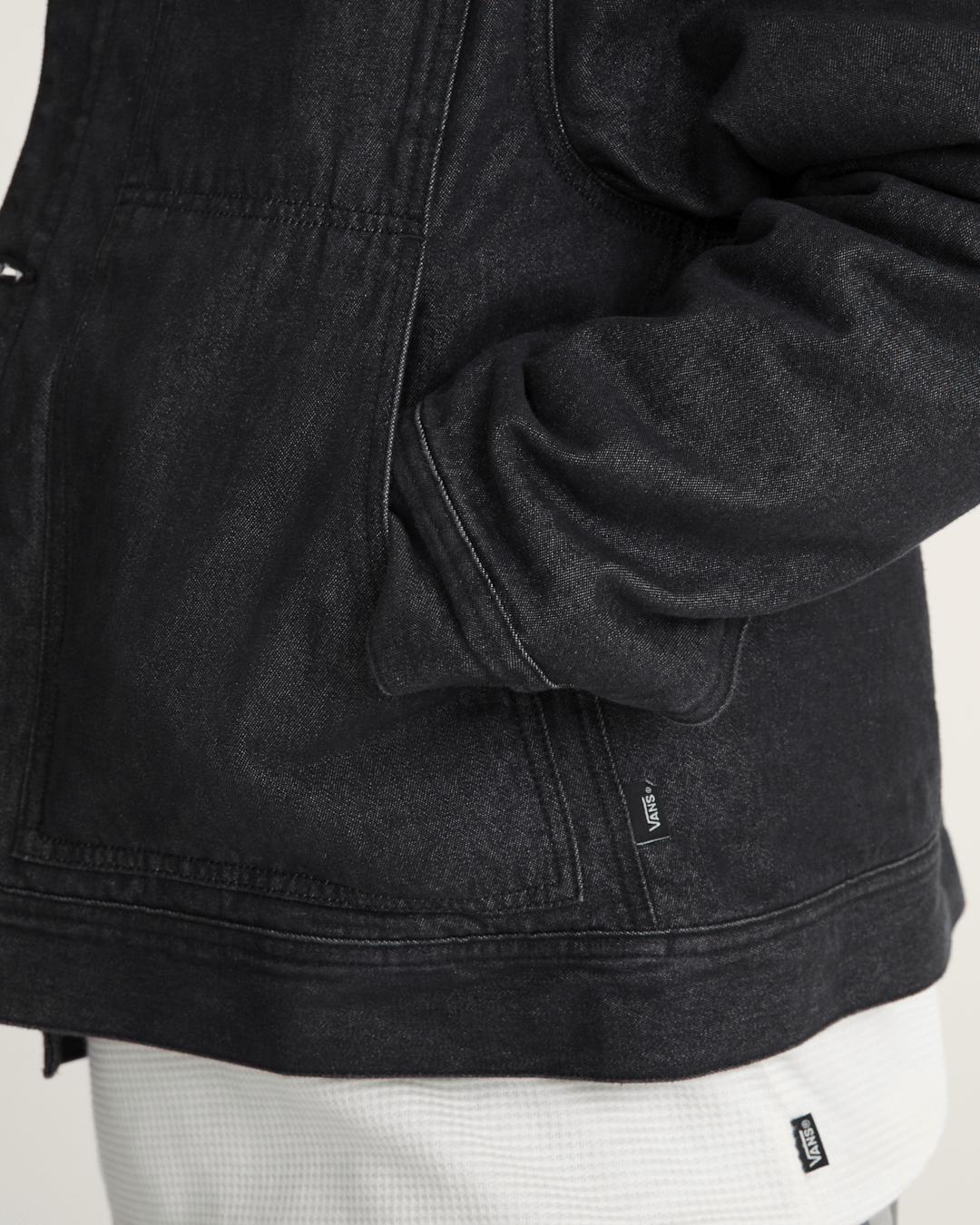 Premium Mcavoy Lined Trucker Jacket in Rinse Black | Vans discount