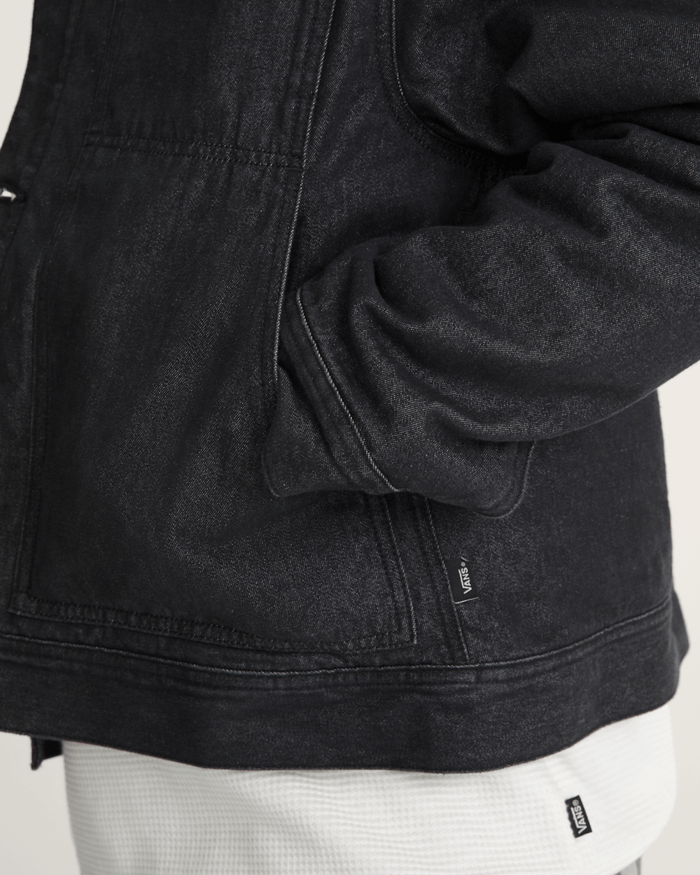 Premium Mcavoy Lined Trucker Jacket in Rinse Black | Vans discount
