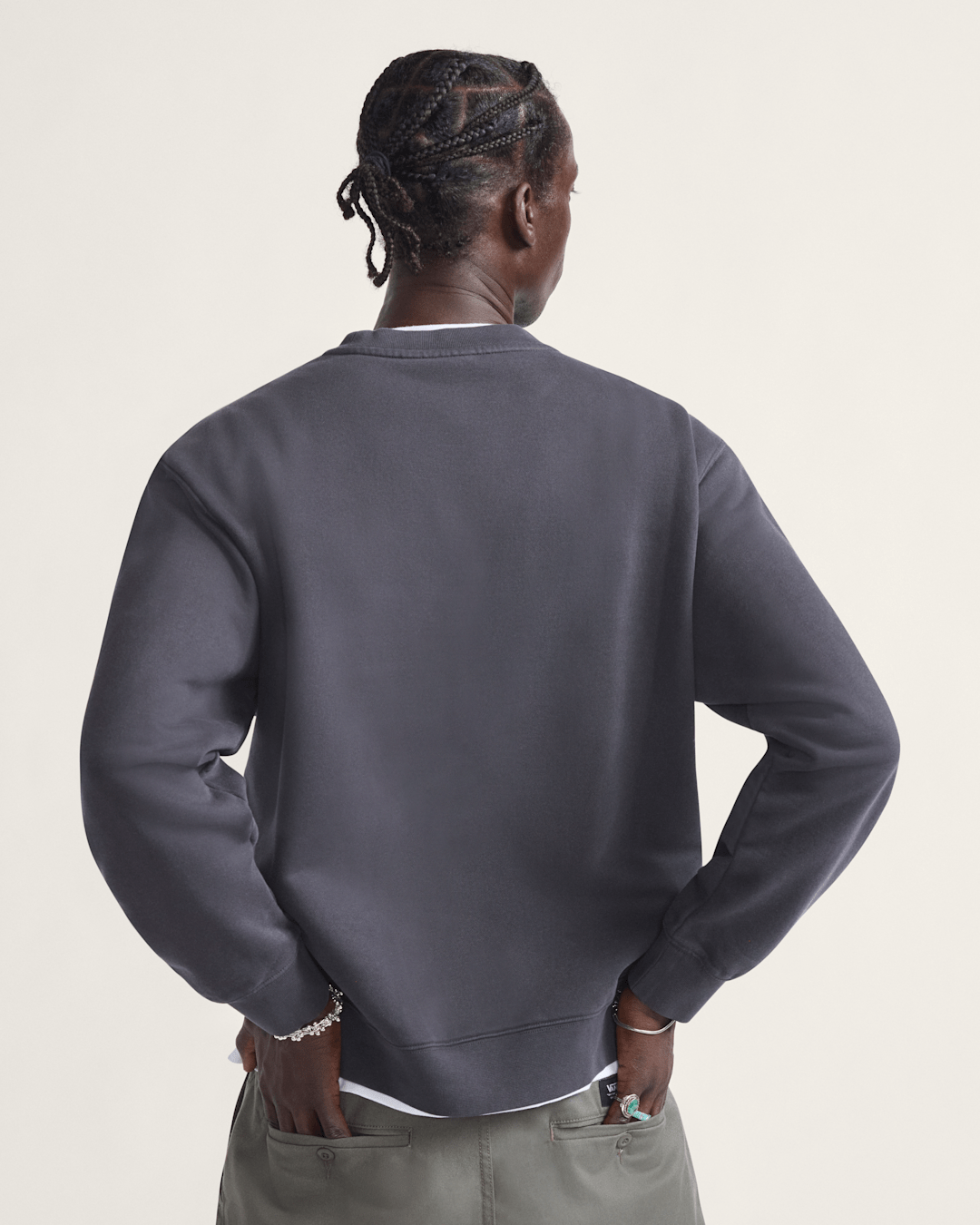 Star Checker Crew Sweatshirt in Black | Vans sale