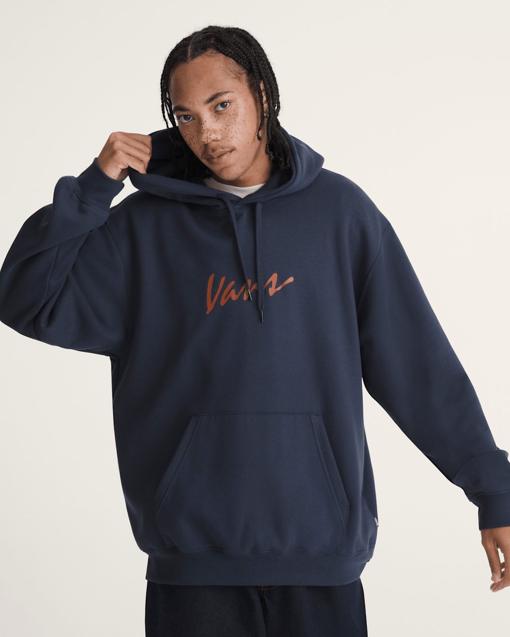 Scripted Vans Pullover Hoodie in Parisian Night Blue | Vans on sale