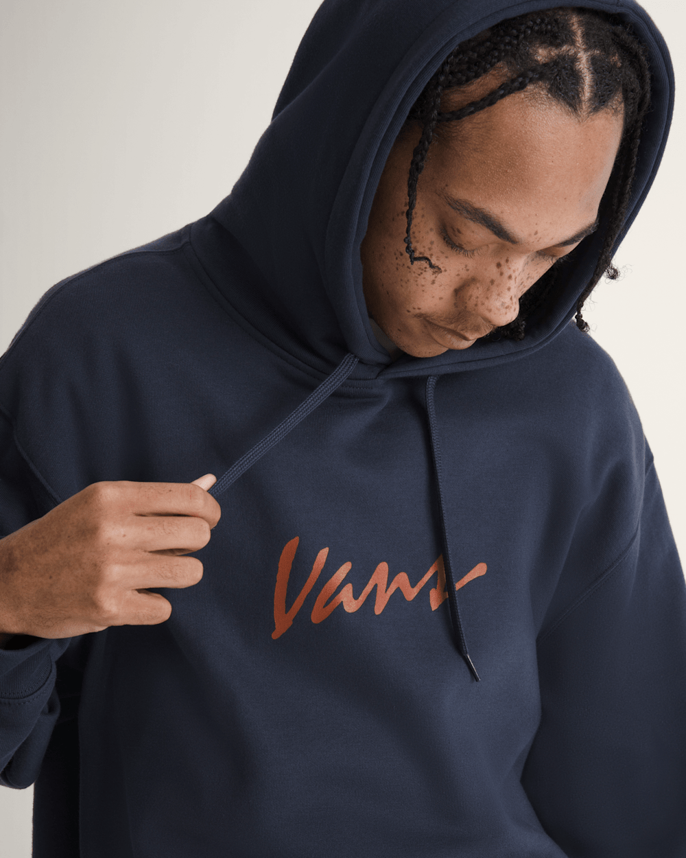 Scripted Vans Pullover Hoodie in Parisian Night Blue | Vans on sale