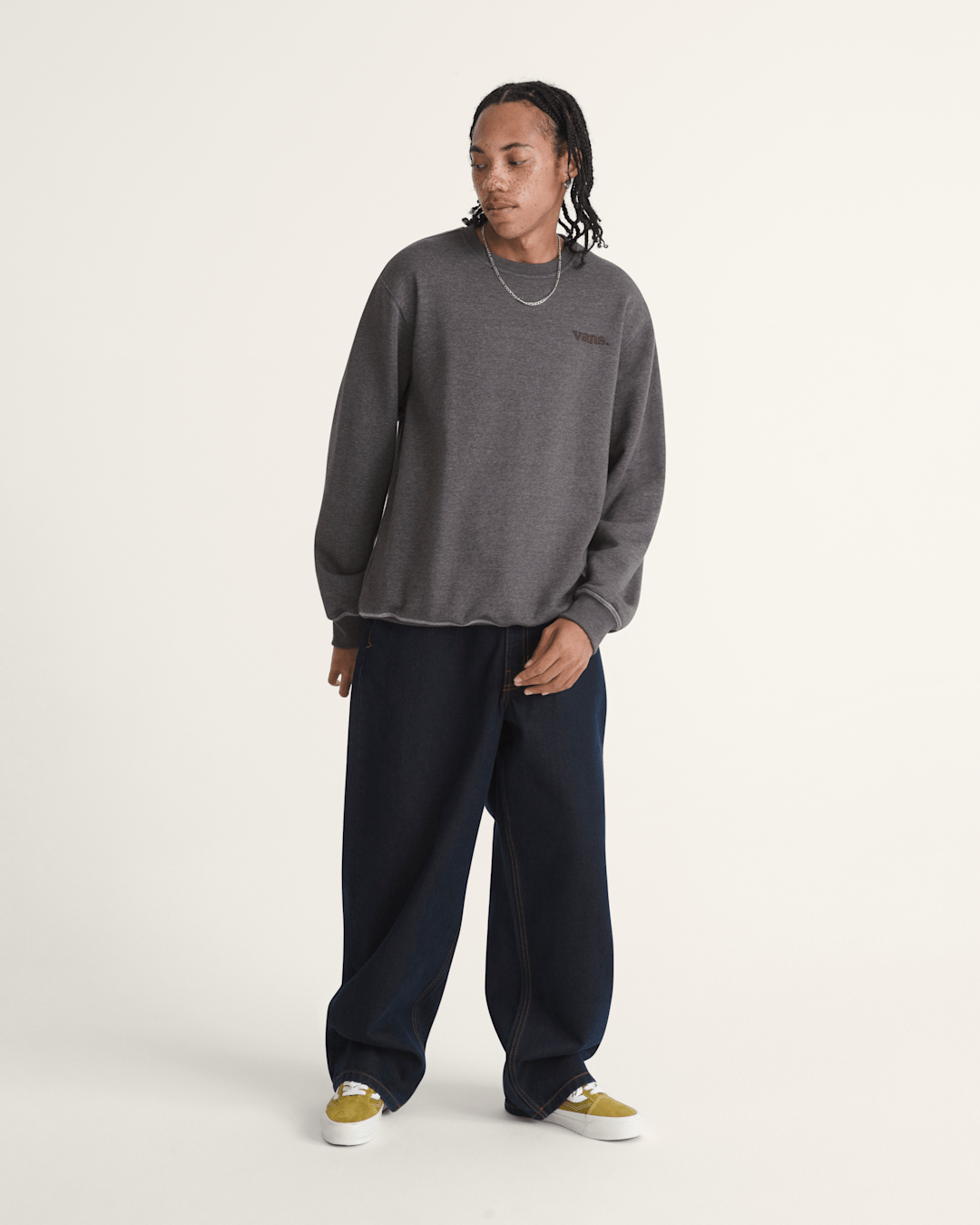 Vans 66 Crew Sweatshirt in Asphalt Grey | Vans online