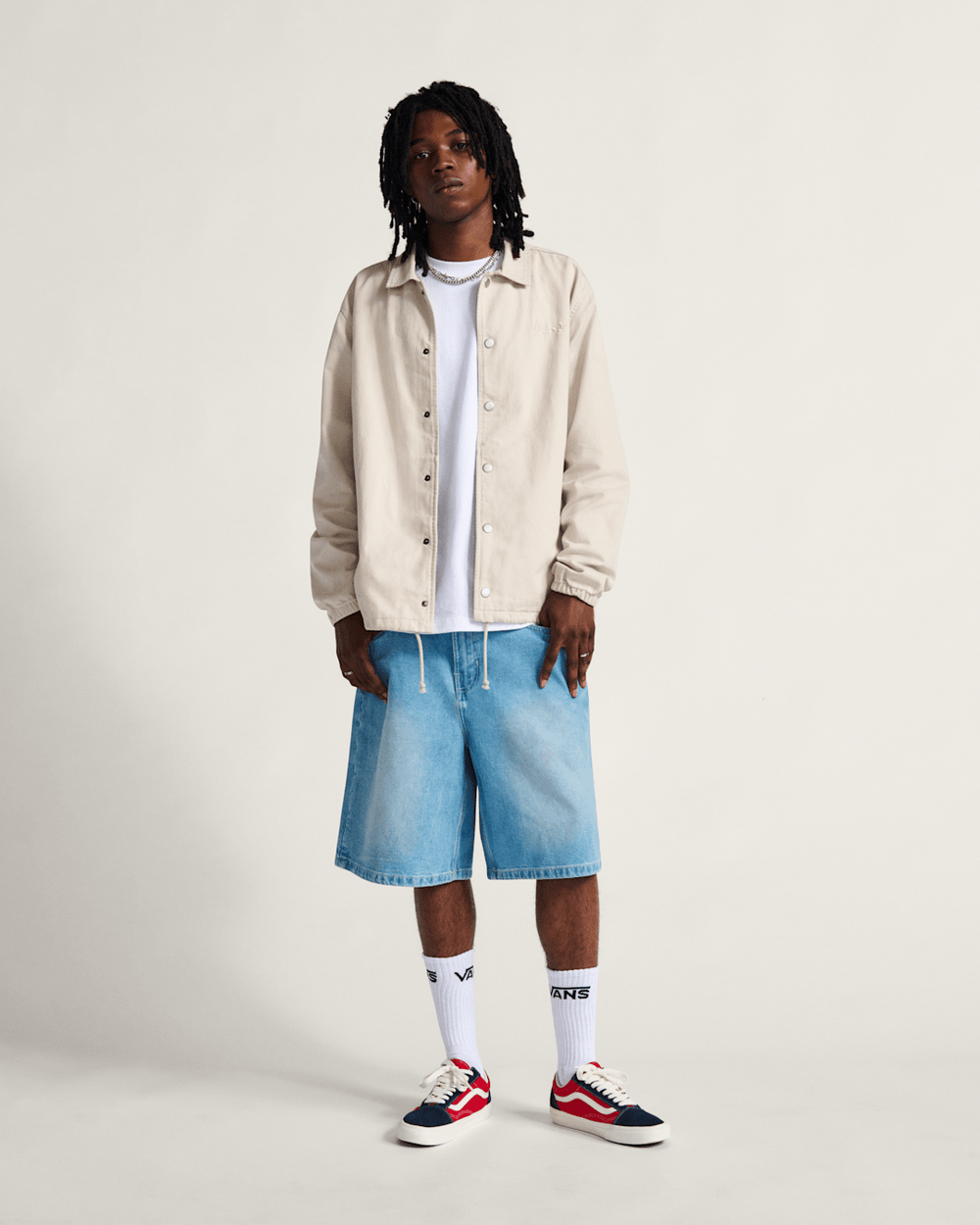 Torrey Coaches Jacket in Taupe Mist Beige | Vans outlet