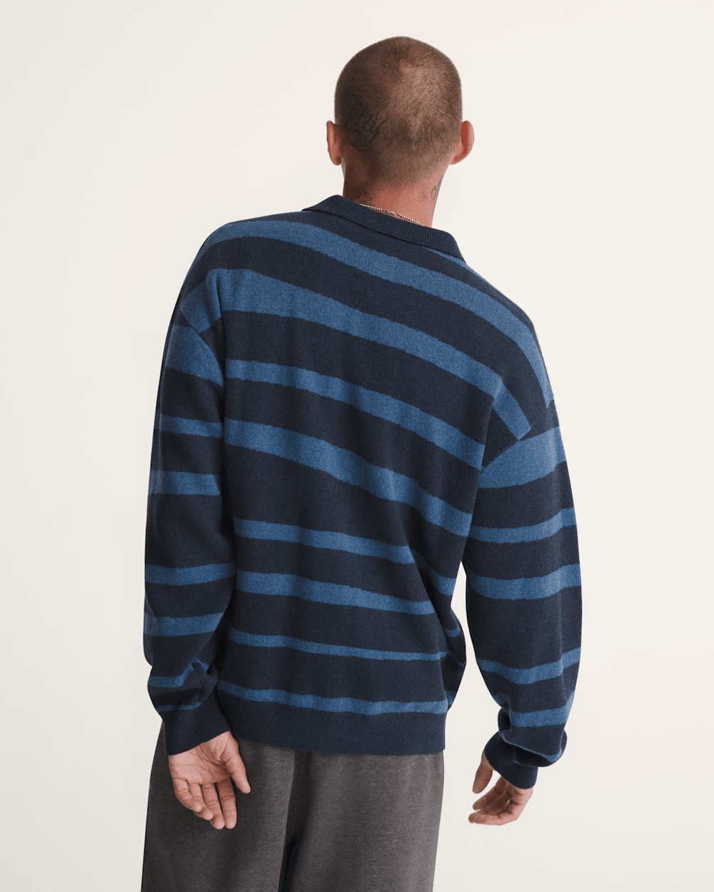 Davis Stripe Polo Sweater in Parisian Night Blue | Vans sale