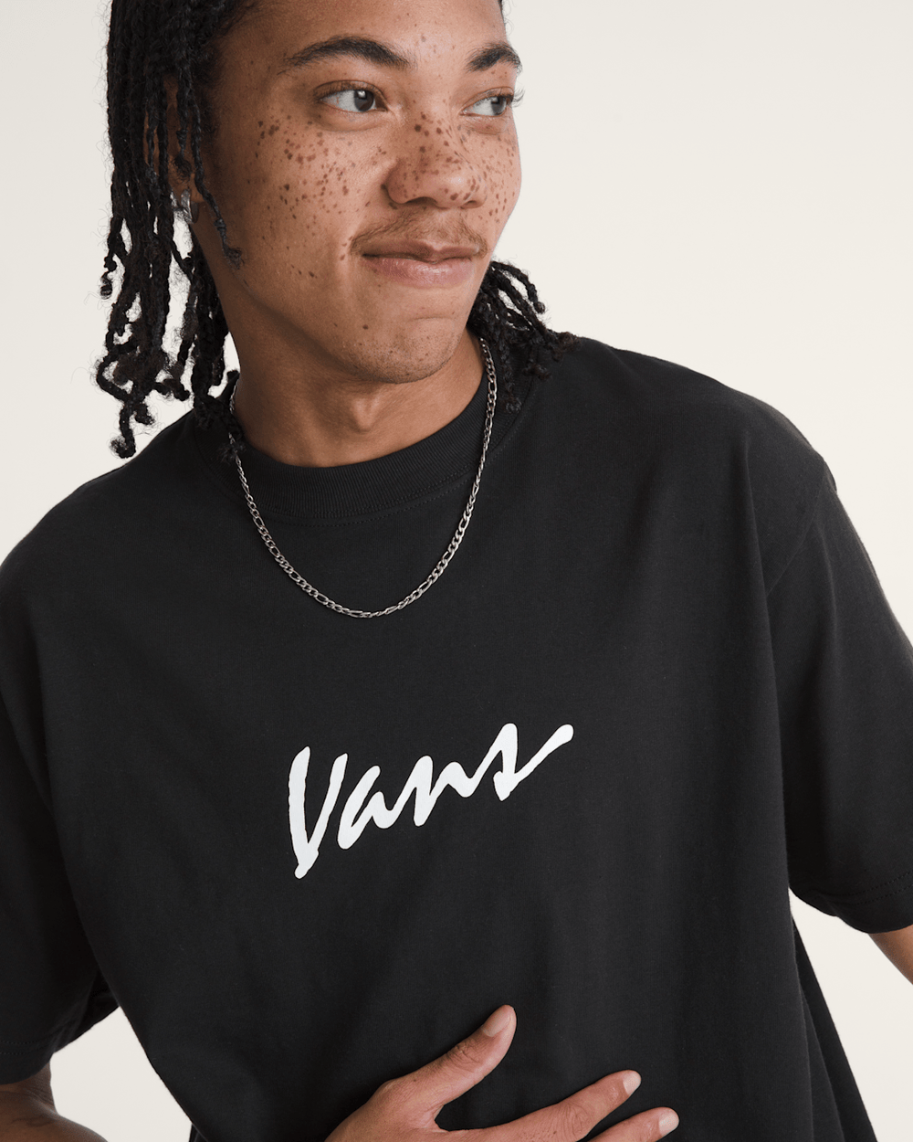 Classic Script T-Shirt in Black / White | Vans on sale