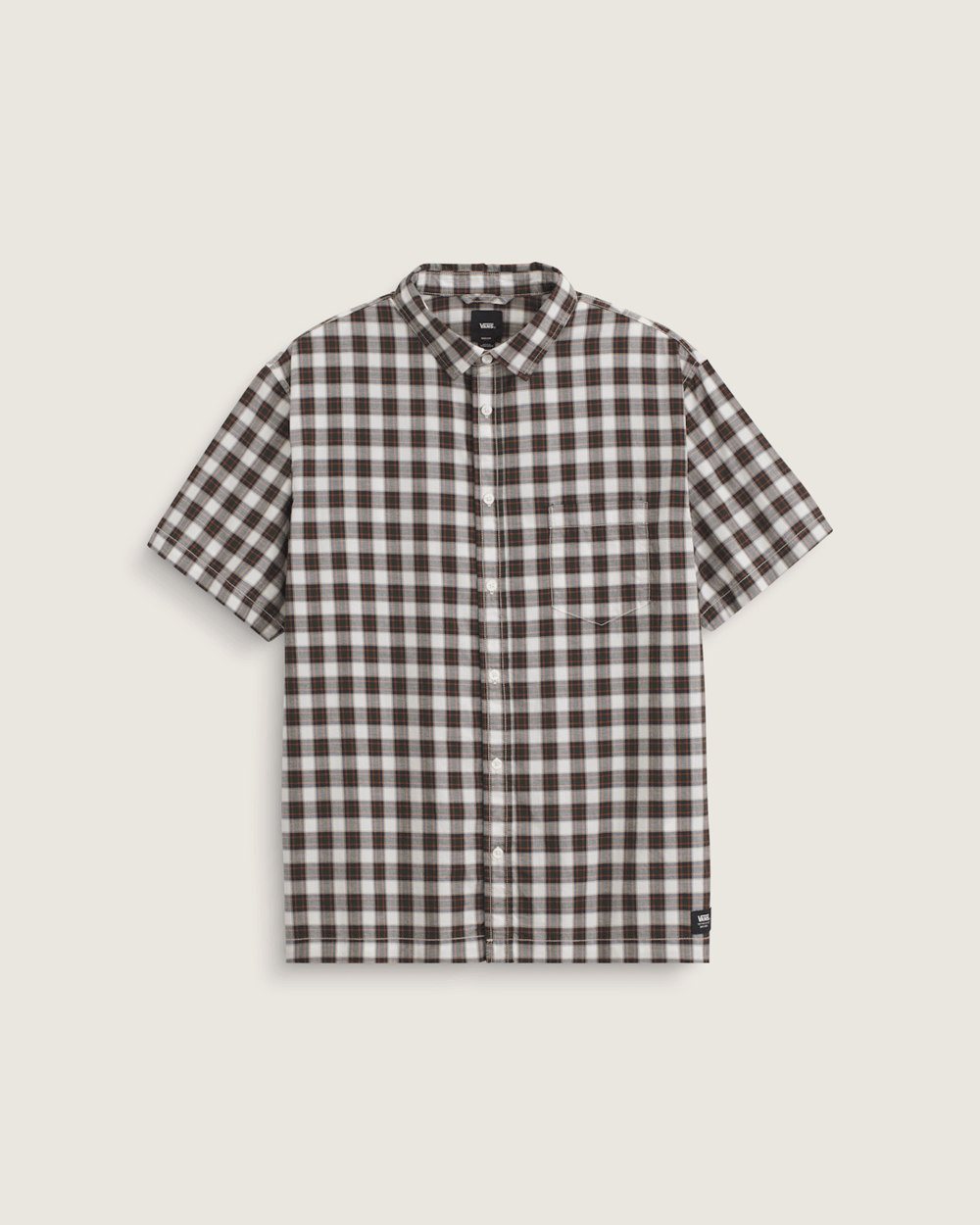 Monte Plaid Button Up Shirt in Egret White | Vans online