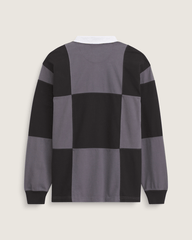 Grant Checkerboard Rugby Shirt in Black | Vans outlet