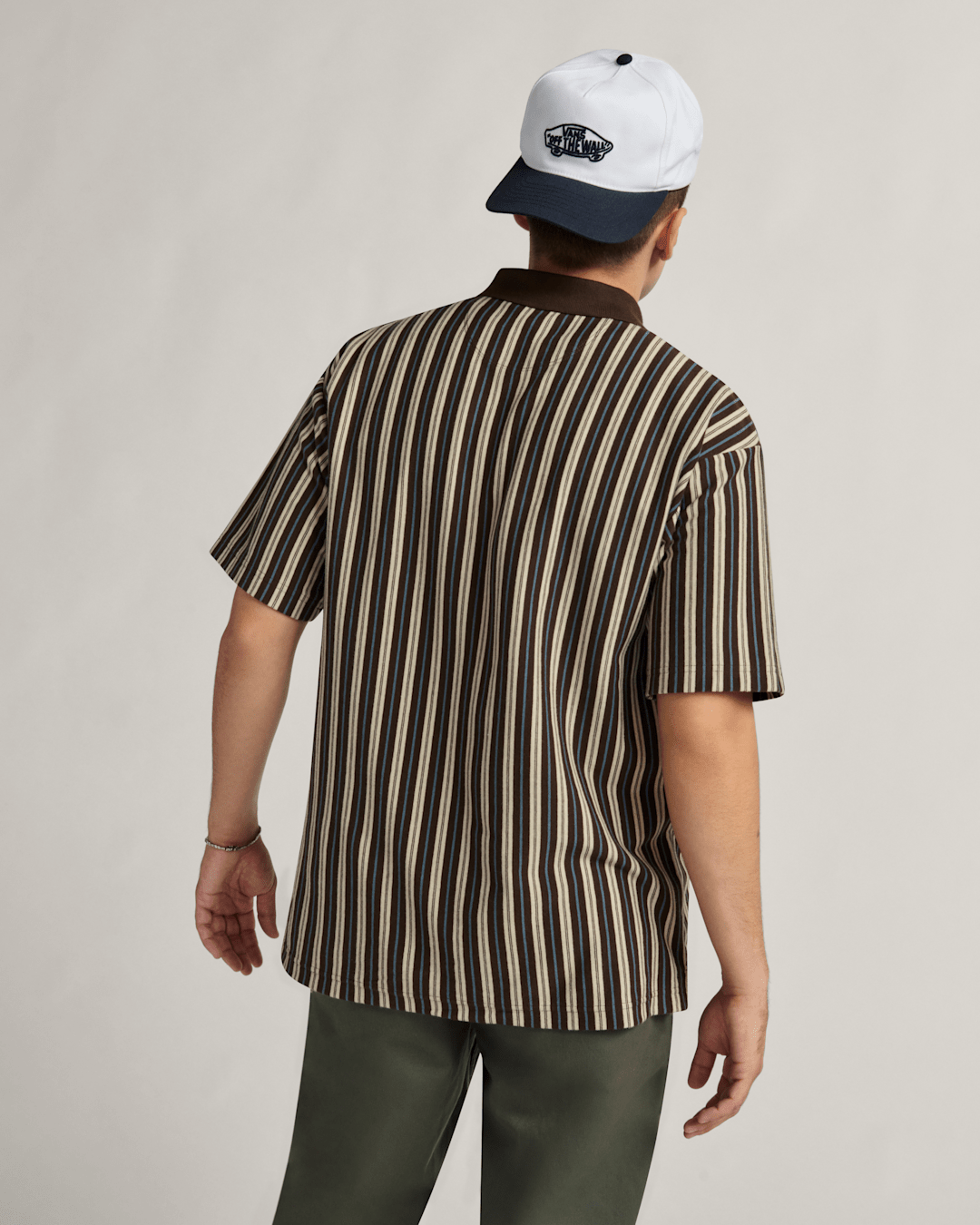 Layton Stripe Polo Shirt in Demitasse Brown | Vans near me