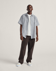 Lawson Stripe Button Up Shirt in White / Dress Blues | Vans sale