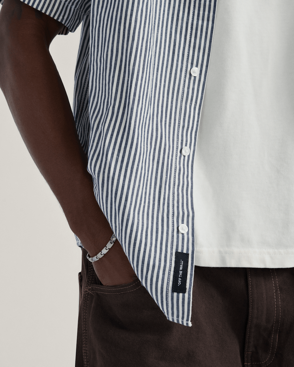 Lawson Stripe Button Up Shirt in White / Dress Blues | Vans sale