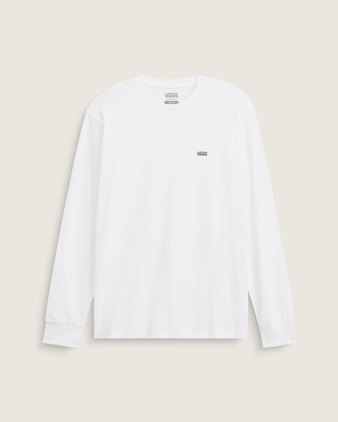 Left Chest Logo Long Sleeve T-Shirt in White / Black | Vans discount