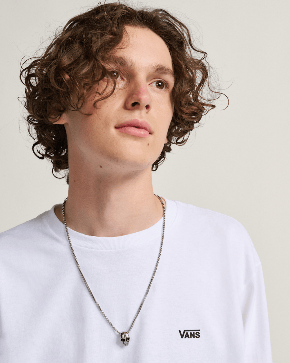 Left Chest Logo Long Sleeve T-Shirt in White / Black | Vans discount