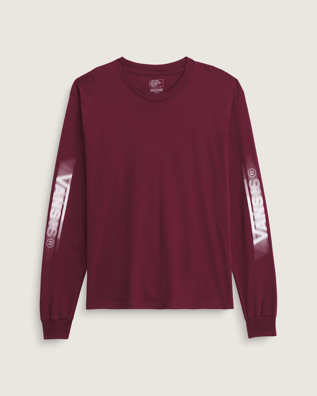 Blur Drop Long Sleeve T-Shirt in Burgundy | Vans outlet