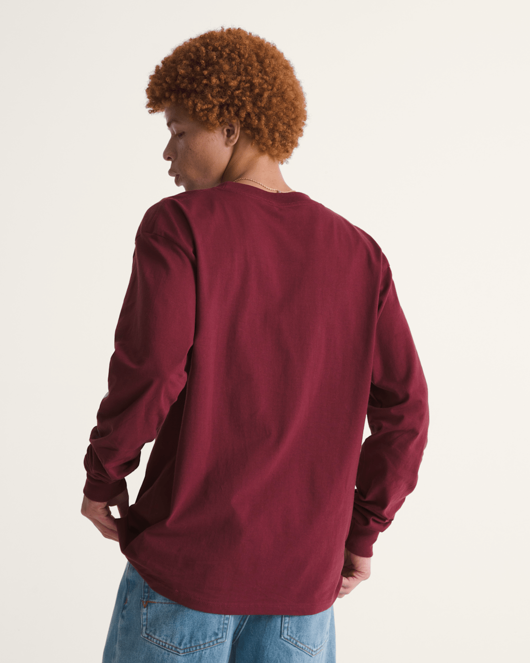 Blur Drop Long Sleeve T-Shirt in Burgundy | Vans outlet