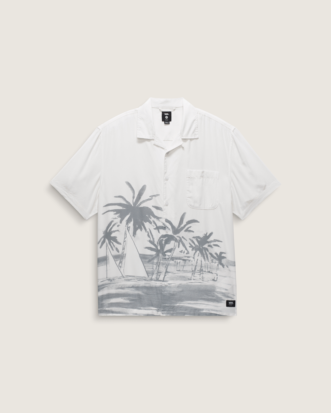 Creswell Woven Shirt in White / Grey | Vans discount