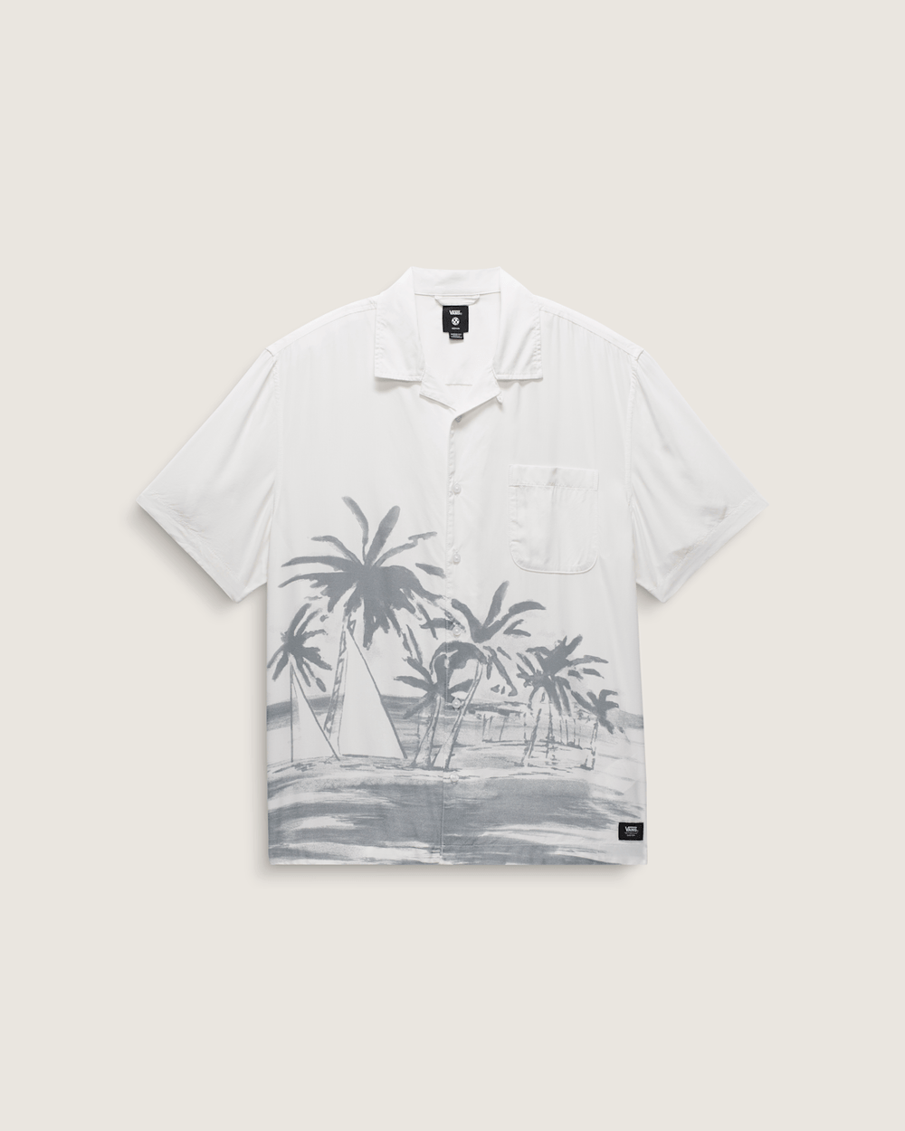 Creswell Woven Shirt in White / Grey | Vans discount