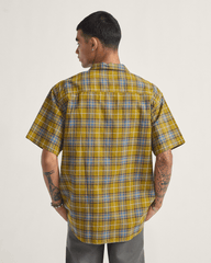 Lawson Plaid Button Up Shirt in Burnt Gold Yellow / Stormy Weather Blue | Vans outlet