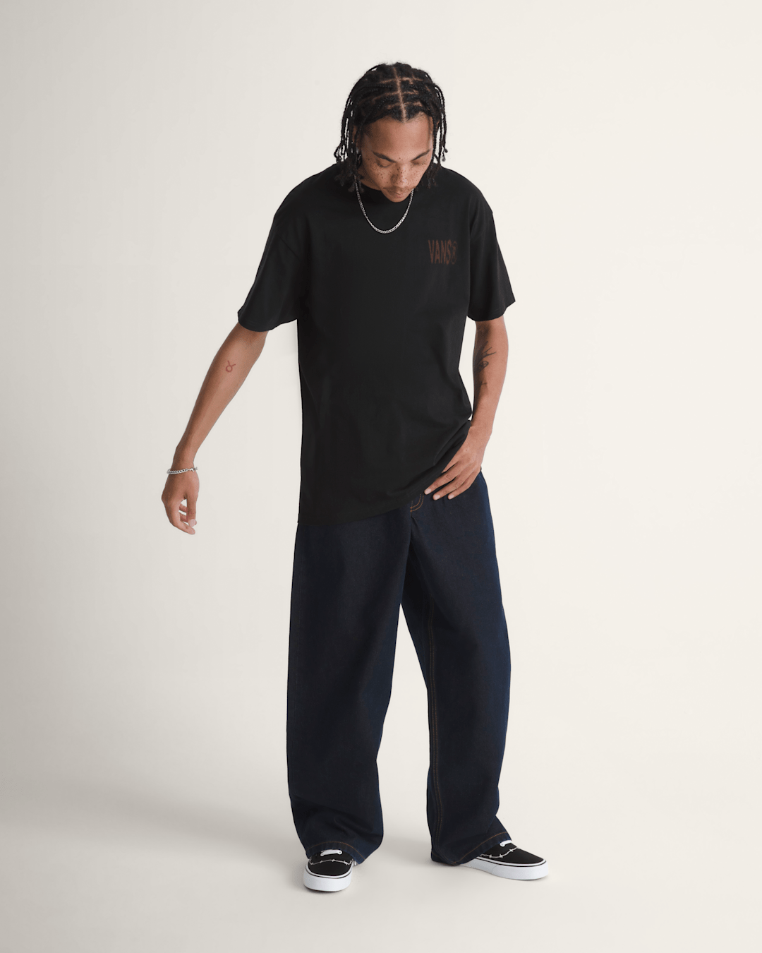 Check-5 Baggy Denim Pants in Dark Rinse Blue | Vans near me