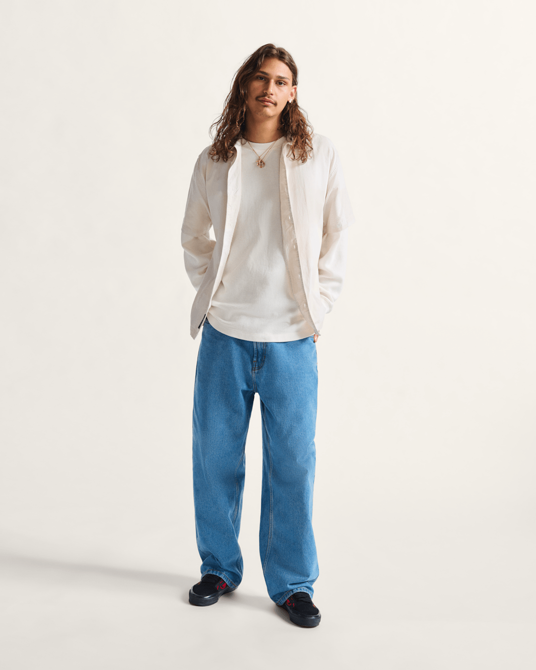 Check-5 Baggy Denim Pants in Stonewash Blue | Vans online