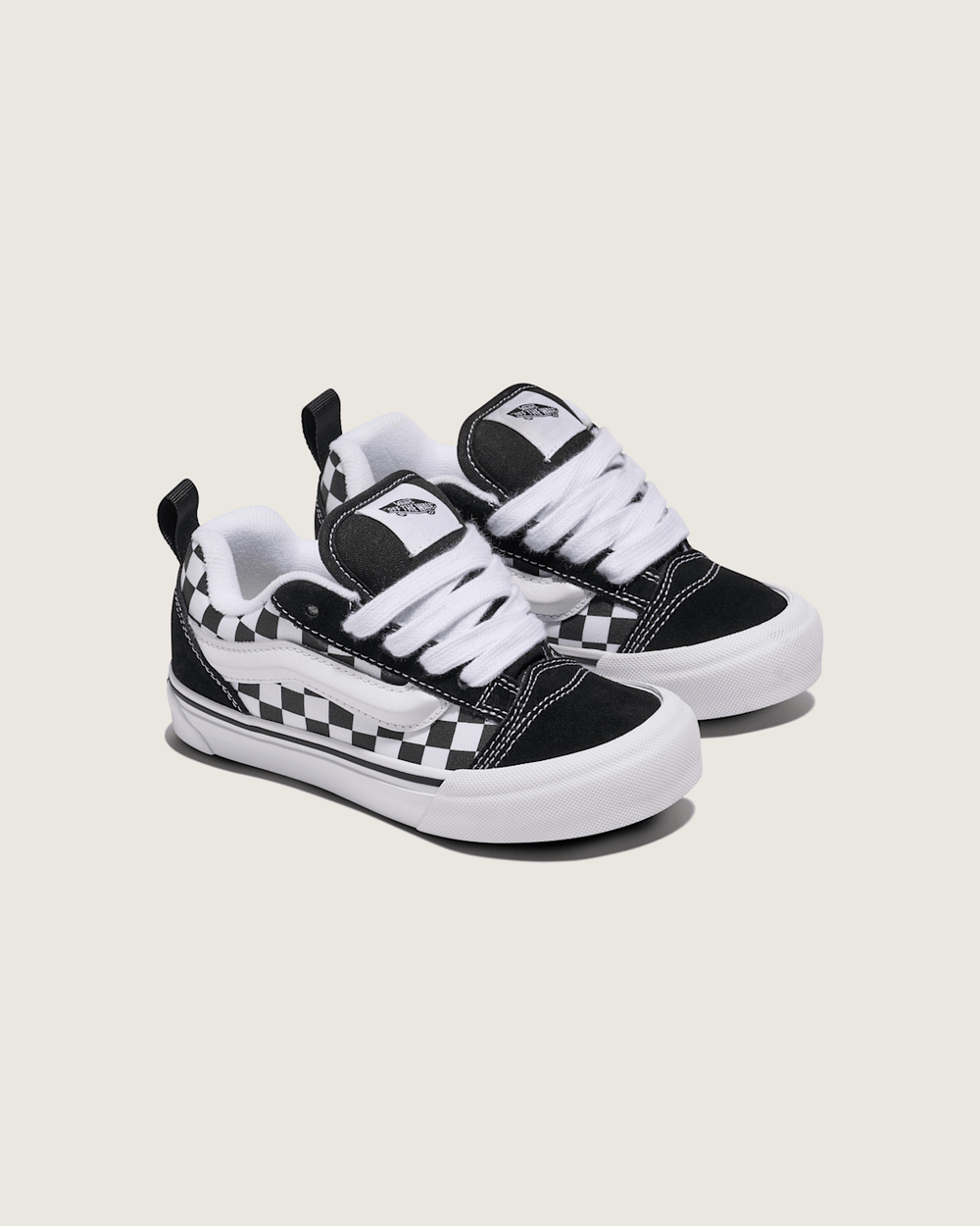 Big Kids Knu Skool Checkerboard Shoe in Checkerboard Black / True White | Vans discount